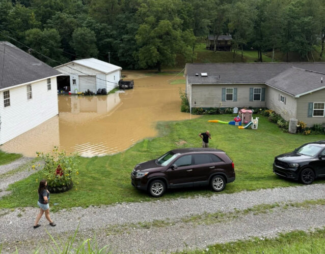 Heavy Rain Causes Flooding Near Cameron